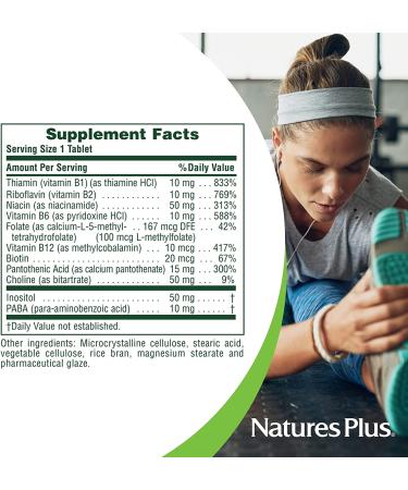 Nature's Plus B-Complex with Rice Bran - 90 Tablets for Energy & Wellness - Buy Online on GoSupps.com