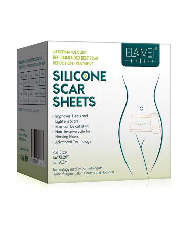 Medical Grade Silicone Scar Tape Roll - 1.6x120 | Professional Scar Removal for C-Section, Surgery, Burn, Keloid, Acne | Reusable Silicone Strips - Buy Online on GoSupps.com