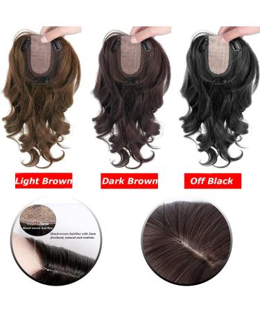 EREE HAIR Women 14" Natural Wave Hair Topper Clip in Hair Piece Replacement Middle Part Top Crown Topper Hair Extensions Wiglet Hairpieces for Thinning Hair Dark Brown - Buy Online on GoSupps.com