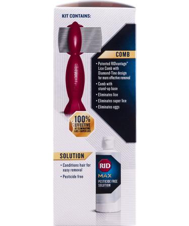 RID MAX Lice Removal Kit - Pesticide Free, Easy-to-Use, 100% Effective - Includes RIDvantage Comb and Solution (4 Ounces) - 2 Piece Set - Buy Online on GoSupps.com