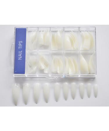 KM-Nails 100 Stiletto Tips natural colors sorted in box - Buy Online on GoSupps.com