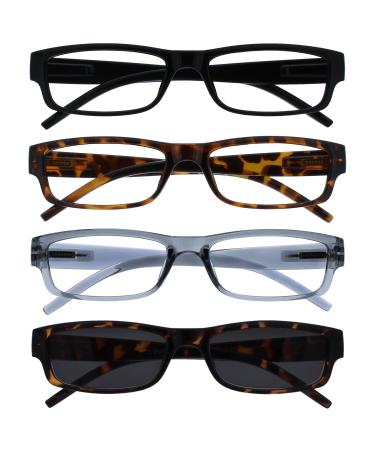 The reading glasses are underway black brown gray reader with brown uv400 sun reader value 4-pack men women rrrs32-1272 +3.50 +3.50 diopters black/ brown/ gray/ brown - Buy Online on GoSupps.com