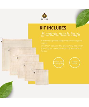 SuperBee Eco Laundry Kit - Chemical-Free Travel Set for Sensitive Skin | 300 Loads 3 Wool Dryer Balls & Cotton Mesh Bags - Buy Online on GoSupps.com