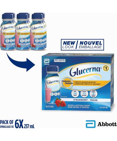 Glucerna Nutritional Drink Meal Replacement Shakes Complete Balanced Nutrition For People With Diabetes Strawberry 6 x 237-mL Bottles - Buy Online on GoSupps.com