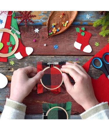 Caydo 10 Pieces 2.2 Inch Mini Embroidery Hoops - Adjustable Bamboo Circle Cross Stitch Hoop Rings for Art Craft and Christmas Decoration - Buy Online on GoSupps.com