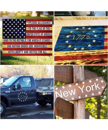 WISYOK American Flag Stencils - Ideal for Painting on Wood, Fabric, Walls - 6 Sizes, 2 Styles - Buy Online on GoSupps.com