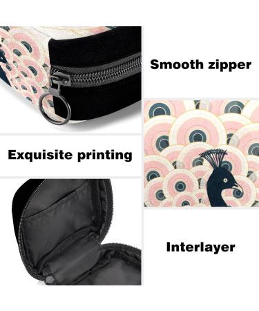 GIAPB Period Bag - Vintage Pink Peacock Color - Sanitary Napkin Storage & Makeup Pouch - Buy Online on GoSupps.com