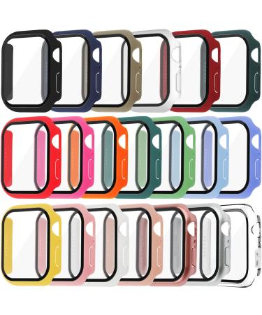Tiorecime 20 Pack Case for Apple Watch Series 8 & 7 45mm with Tempered Glass Screen Protector Ultra-thin Shockproof Hard PC Protective Cover All-around Edge Bumper Compatible with iWatch S8 S7 45mm