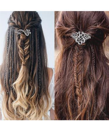 Noverlife 5PCS Celtic Hairpins - Vintage Silver Viking Hair Clips for Girls and Women - Buy Online on GoSupps.com