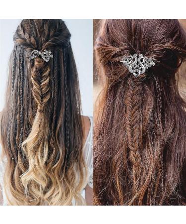 Noverlife 5PCS Celtic Hairpins - Vintage Silver Viking Hair Clips for Girls and Women - Buy Online on GoSupps.com