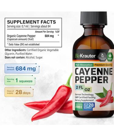 BIO KRAUTER Cayenne Pepper Tincture 2 Fl. Oz. & Spearmint 100 Capsules - Buy Online on GoSupps.com