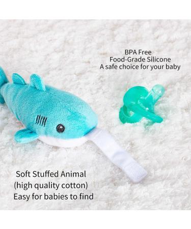 Plush Whale Pacifier Holder with Detachable Stuffed Animal - Silicone Soothie for Newborn Baby - Buy Online on GoSupps.com