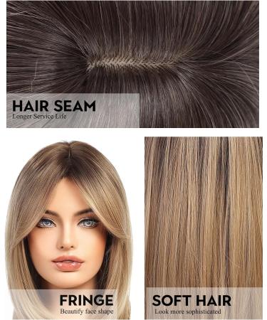 WOKESTAR Short Brown Bob Wig with Fringe - Heat Resistant Synthetic Hair for Women - Buy Online on GoSupps.com