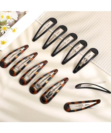 Snap Hair Clips for Women 12 Pieces Metal Snap Hair Clips Vintage Flat Hair Clips Metal Oval Tortoise Hair Clips Large Hair Snap Clips Non-slip Hair Styling Clips for Women Girls Thick Fine Thin Hair - Buy Online on GoSupps.com
