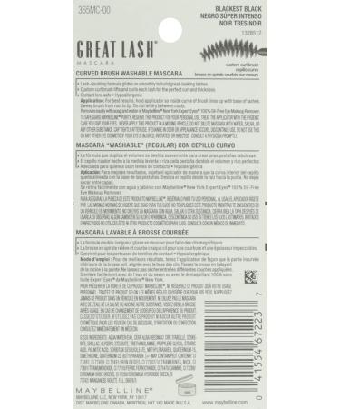 Maybelline Great Lash Curved Brush Mascara - Blackest Black 0.43 oz | Volume & Definition - Buy Online on GoSupps.com