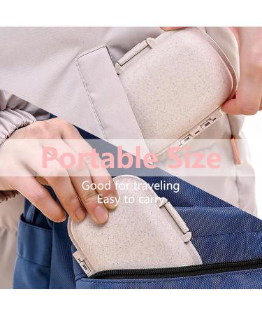 5 Pack Travel Pill Organizer - 8 Compartments Easy Open Lid Portable & Moisture Proof Small Pill Box | Ideal Daily Pill Case (Blue Light Blue Pink Khaki Green - Buy Online on GoSupps.com