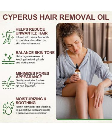 Cyperus Rotundus Oil Cyperus Oil Cyperus Rotundus Hair Removal Oil 60ml - Peptide-Infused Repair Reduces Regrowth & Shrink Pores | Natural DHT Blocker for Smooth Skin | Safe for Sensitive Face&Body - Buy Online on GoSupps.com