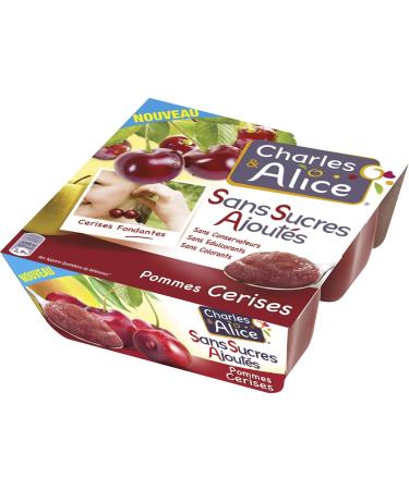 Charles & Alice Apple and cherry dessert - 4 pots of 97g