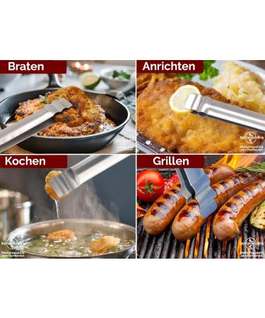 Premium 60cm Stainless Steel Kitchen Tweezers & Grill Tongs - Reversible Design for Precision Cooking - Shop Internationally - Buy Online on GoSupps.com