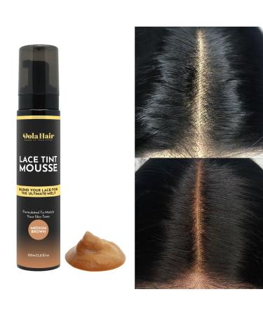 Dolahair Melt Lace Tint Mousse and Spray for Medium Brown Wigs Foam for Lace Frontal Wigs
