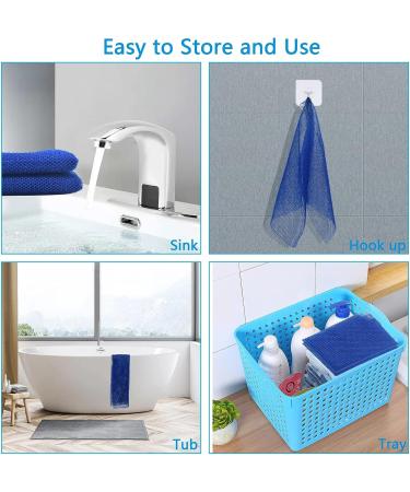 African Exfoliating Net Set - Body Scrubber Sponge for Shower and Bath (Black Blue) - Buy Online on GoSupps.com