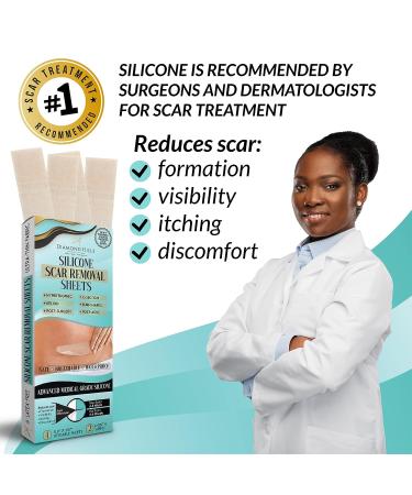 Diamond Hills Silicone Scar Removal Sheets - 4 Strips 5.9x1.57 - Fade, Flatten & Lighten Surgical Scars - Buy Online on GoSupps.com
