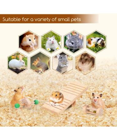 Nobleza 7-Piece Hamster Toy Set - Natural Pine Wood Chew Toys for Mice Guinea Pigs Chinchillas Rabbits & Birds - Safe & Durable - Buy Online on GoSupps.com