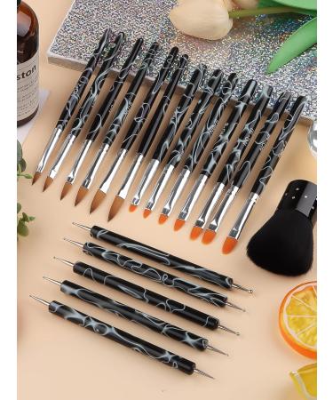 Buy TOROKOM 19Pcs Acrylic Nail Brush Set - Complete Nail Art Tools Gel Polish & Design Brushes for Professionals | International Shipping - Buy Online on GoSupps.com