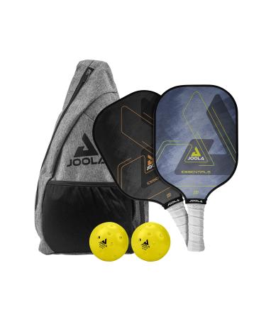 JOOLA Essentials Pickleball Paddles Set with Reinforced Fiberglass Surface and Honeycomb Polypropylene Core - Pickleball Set Includes 2 Pickleball Rackets, 2 Pickleball Balls, and Sling Bag - Buy Online on GoSupps.com