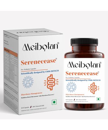 MEIBOTAN Serenecease Probiotics Diarrhoea Management Supplements Scientifically Designed by CSIR-IMTECH Control Diarrhoea Management 30 Veg Capsule (Men & Women)