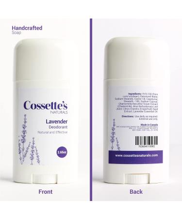 Cossette's Naturals - Natural Deodorant for Men and Women Aluminum & Paraben FREE w/Essential Oils (Lavender 2.65 oz (1 Pack)) Lavender 1 Count (Pack of 1) - Buy Online on GoSupps.com