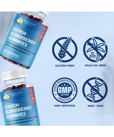 Health Pyramid Elderberry Cough Gummies with Honey, Vitamin C & Zinc - 60 Gummies - Buy Online on GoSupps.com