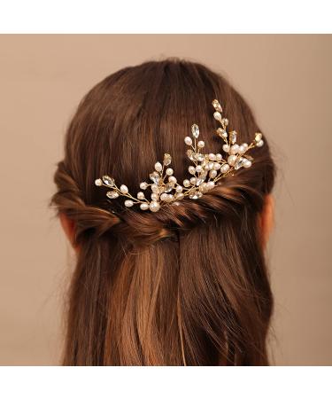 YERTTER Crystal Rhinestone Wedding Hair Pins Set - Bridal Bun Clip Accessories (Gold) - Buy Online on GoSupps.com