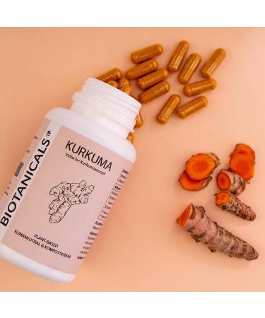 Biotanicals Curcuma Extract Capsules - 120 Vegan Capsules with Curcumin & Piperine - Pure Additive-Free Formula for Optimal Health - Buy Online on GoSupps.com