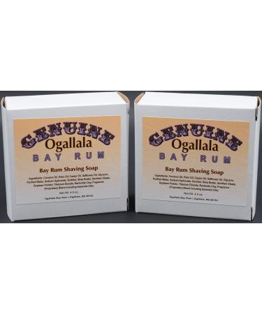 Two (2) of Genuine Ogallala Bay Rum Shaving Soap - Each Puck 4.5 oz