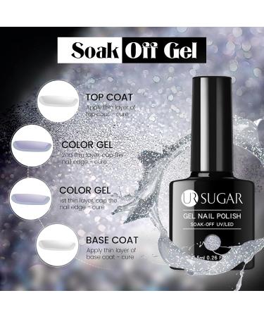 UR SUGAR Reflective Silver Glitter Gel Nail Polish - Sparkling Shimmery Diamond UV Gel Varnish for Halloween Manicure - Buy Online on GoSupps.com