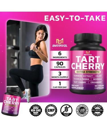 BMVINVOL Tart Cherry 20:1 Extract - Plus Moringa Chanca Piedra Celery Cranberry Extract and More - 90 Capsules - 3 Month Supply - Buy Online on GoSupps.com