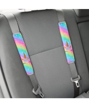 Basumee 2-Piece Rainbow Seat Belt Shoulder Cushion for Kids - Pink Car Seat Belt Pillow & Protection for Girls - Buy Online on GoSupps.com