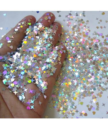 40g Holographic Red Heart Chunky Glitter Flakes - Nail Art & Craft Sequins - Buy Online on GoSupps.com