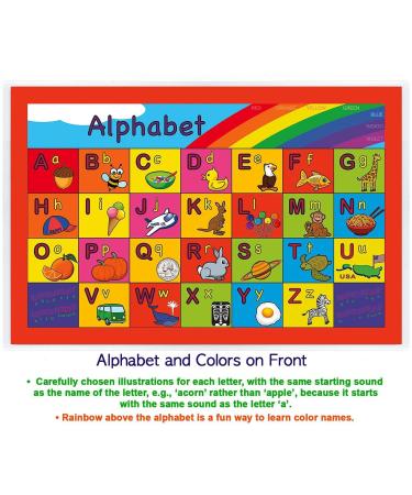Children's Placemat: USA/Europe Centered World Map, Alphabet, Colors, Numbers, Shapes - Set of 2 - Buy Online on GoSupps.com