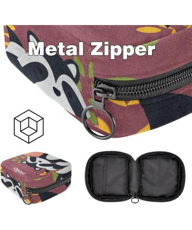 Javenproeqt Portable Women's Binding Bags | Menstrual Cup Pocket & Pads for Teens | Hello Autumn Raccoon Design - Buy Online on GoSupps.com