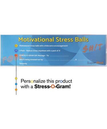 Motivational Stress Balls for Adults - Anxiety & Stress Relief Hand Therapy Exerciser - 3 Pack (Blue, Yellow, Orange) - Buy Online on GoSupps.com