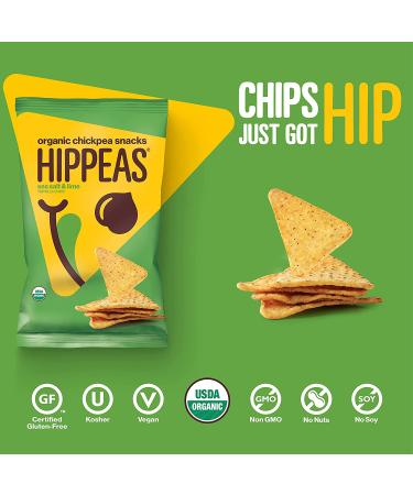 Hippeas Organic Chickpea Puffs Tortilla Chips + Sea Salt & Lime | 5 oz 6 ct | Vegan Gluten-Free Crunchy Protein Chips - Buy Online on GoSupps.com