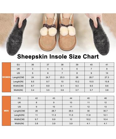Buy LARGERED 2 Pairs Sheepskin Insoles - 17MM Thick Winter Warm Wool Inserts for Men & Women - Cozy Fluffy Fleece Replacement Soles - EU45/12US 14 - Cream & Grey - Buy Online on GoSupps.com