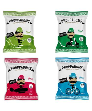 Proppadom Wafers Pick N Mix - Choose From 3+ Flavours | Garlic & Red Chilli Jalapeno Sriracha Original | Gift Set for Wafer Lovers Pack of 3 X 25g 25 g (Pack of 3)