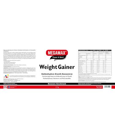 Buy Megamax Weight Gainer Banana 1.5kg | Low Fat High-Quality Carbs & Proteins for Hardgainers | Optimal Mass Building Supplement - International Shipping - Buy Online on GoSupps.com