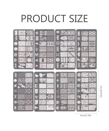Niceneeded 8-Piece Nail Art Stamping Plates Set - Geometric Skull Crown & Wedding Designs for DIY Nail Art - Buy Online on GoSupps.com