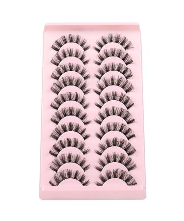 ALICE A-RUSSIAN 10 Pairs D Curl Wispy Short 12MM Eyelashes Strip Lashes for Natural Look - False Lashes Pack - Buy Online on GoSupps.com