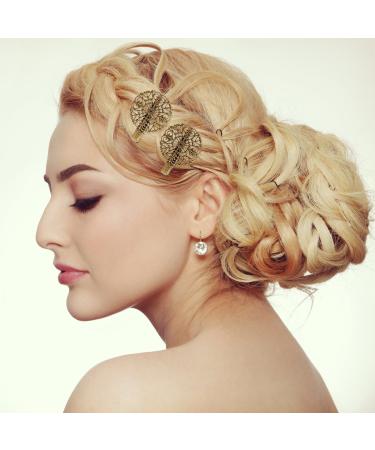 22-Piece Vintage Hair Clips Barrettes Set - Bronze Leaf, Flower, Butterfly, Heart Bobby Pin for Girls and Women - Buy Online on GoSupps.com