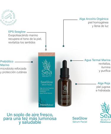 Prisma Natural Glow Face Serum | With Antioxidants & Active With Moisturising & Firming Brightening Effect | Women & Men | 30ml | Face Care | With Organic & Prebiotic Seaweed Extract - Buy Online on GoSupps.com